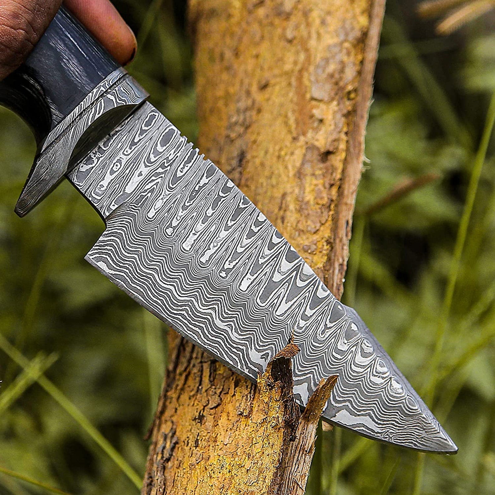 Personalized Damascus knife Gift Forged DAMASCUS Steel Hunting Knife With hard wood Handle, Gift for him, Outdoor Knife gift (Copy)