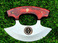 Personalized D2 Chef Kitchen Ulu Knife Chef Knife Heavy Duty D2 Handle Rose Wood with beautiful Leather Sheeth
