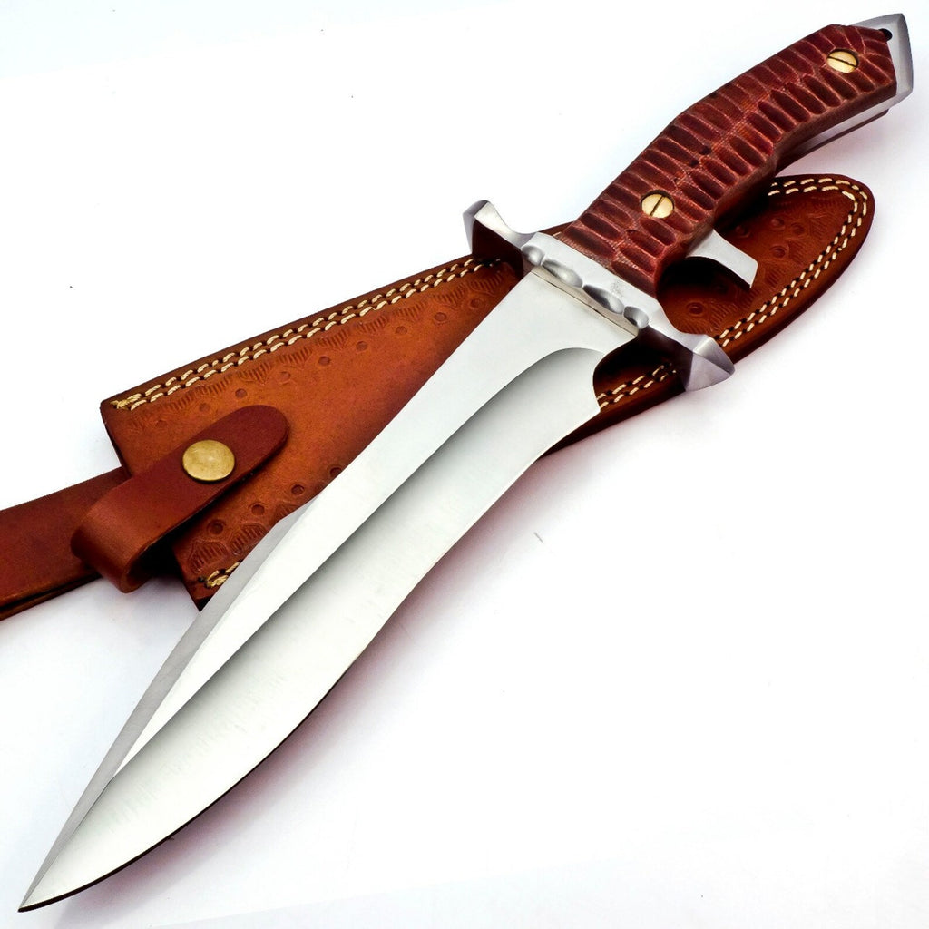 Personalized knife Gift Forged D2 Steel Hunting Knife With hard wood Handle, Gift for him, Outdoor Knife gift