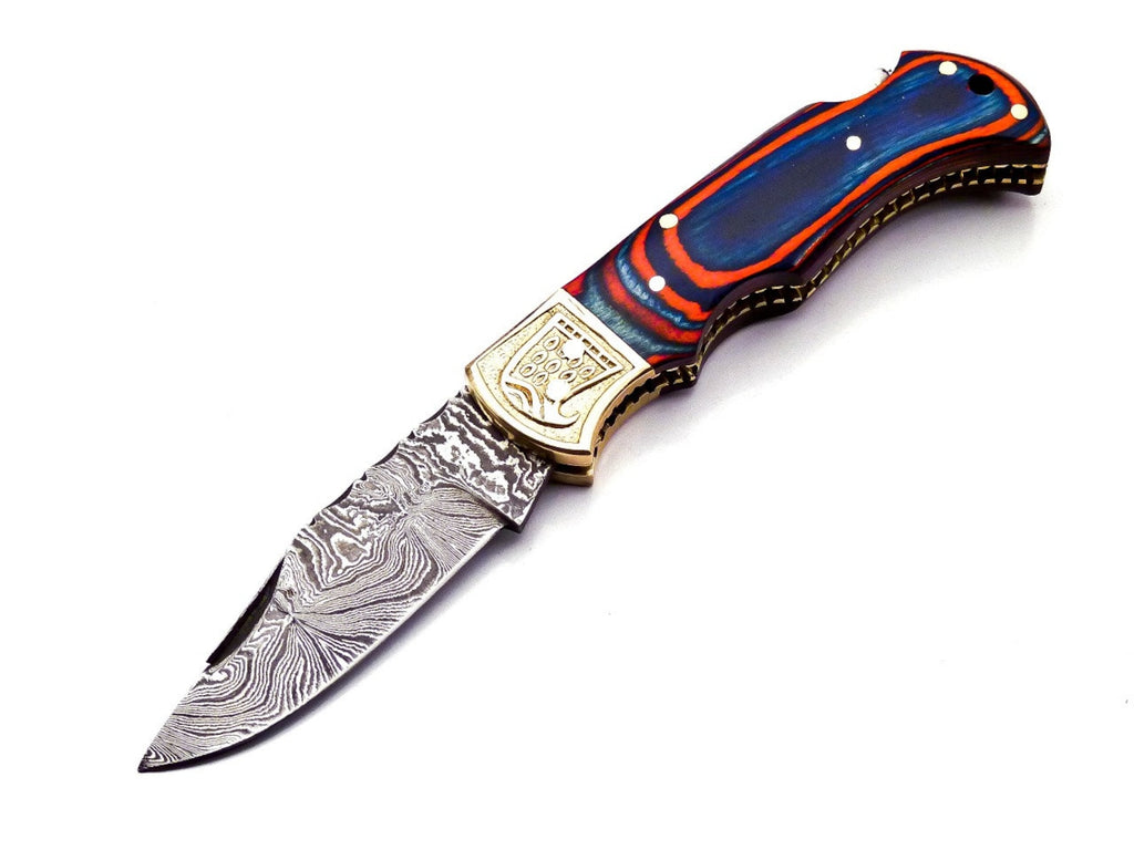 Handmade Damascus Pocket Knife Folding Knife For Men Gift For Father Camping Knife Pocket Knife For Women Gift For Fiancé Gift for Wife