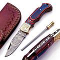Handmade Damascus Pocket Knife Folding Knife For Men Gift For Father Camping Knife Pocket Knife For Women Gift For Fiancé Gift for Wife