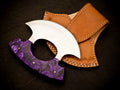 Personalized D2 Chef Kitchen Ulu Knife Chef Knife Heavy Duty D2 Handle Rose Wood with beautiful Leather Sheeth
