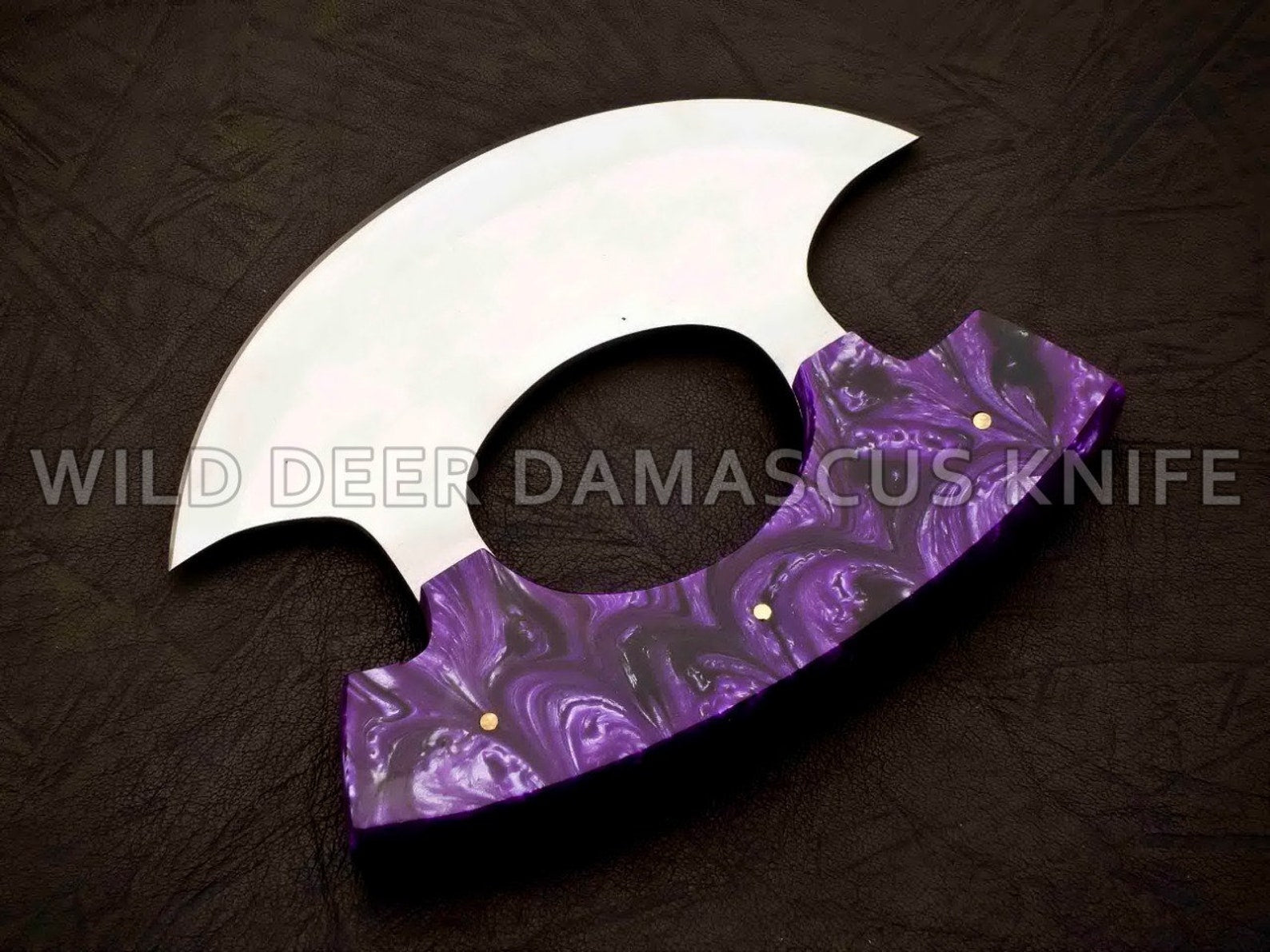 Personalized D2 Chef Kitchen Ulu Knife Chef Knife Heavy Duty D2 Handle Rose Wood with beautiful Leather Sheeth