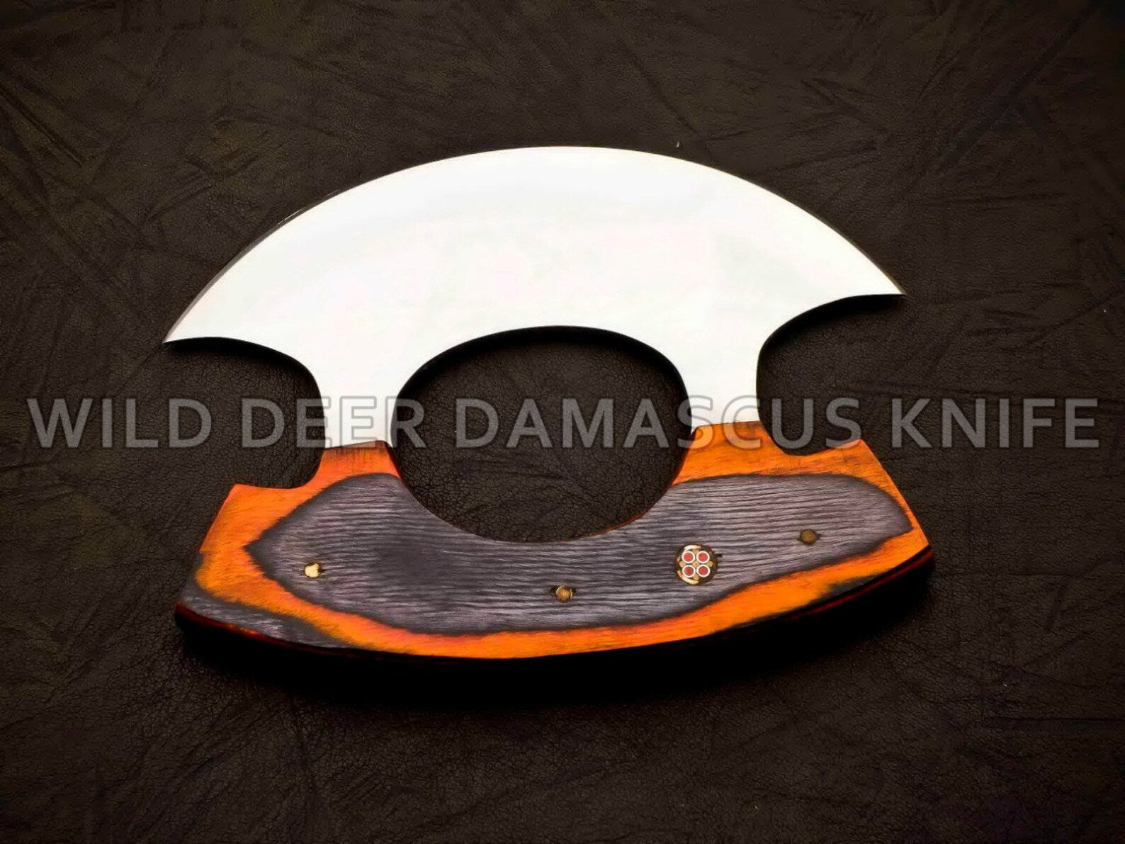 Personalized D2 Chef Kitchen Ulu Knife Chef Knife Heavy Duty D2 Handle Rose Wood with beautiful Leather Sheeth