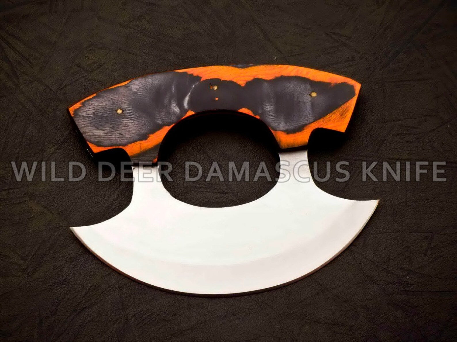 Personalized D2 Chef Kitchen Ulu Knife Chef Knife Heavy Duty D2 Handle Rose Wood with beautiful Leather Sheeth