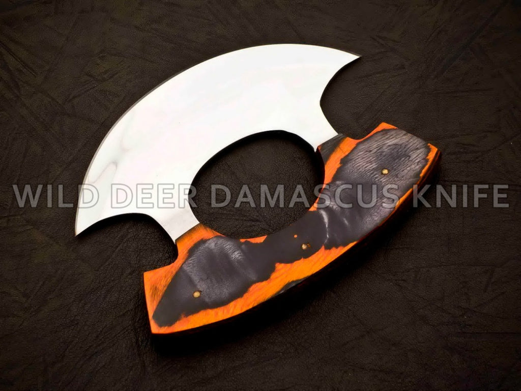 Personalized D2 Chef Kitchen Ulu Knife Chef Knife Heavy Duty D2 Handle Rose Wood with beautiful Leather Sheeth