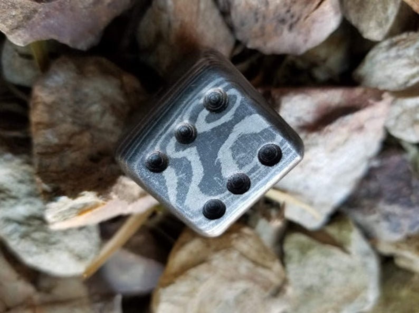 20MM Damascus Steel Dice, 28.85 Dollar per Die - Forged Steel / Damascus Steel / Six Sided Iron / Game Dice / Larp / Gamer Gift