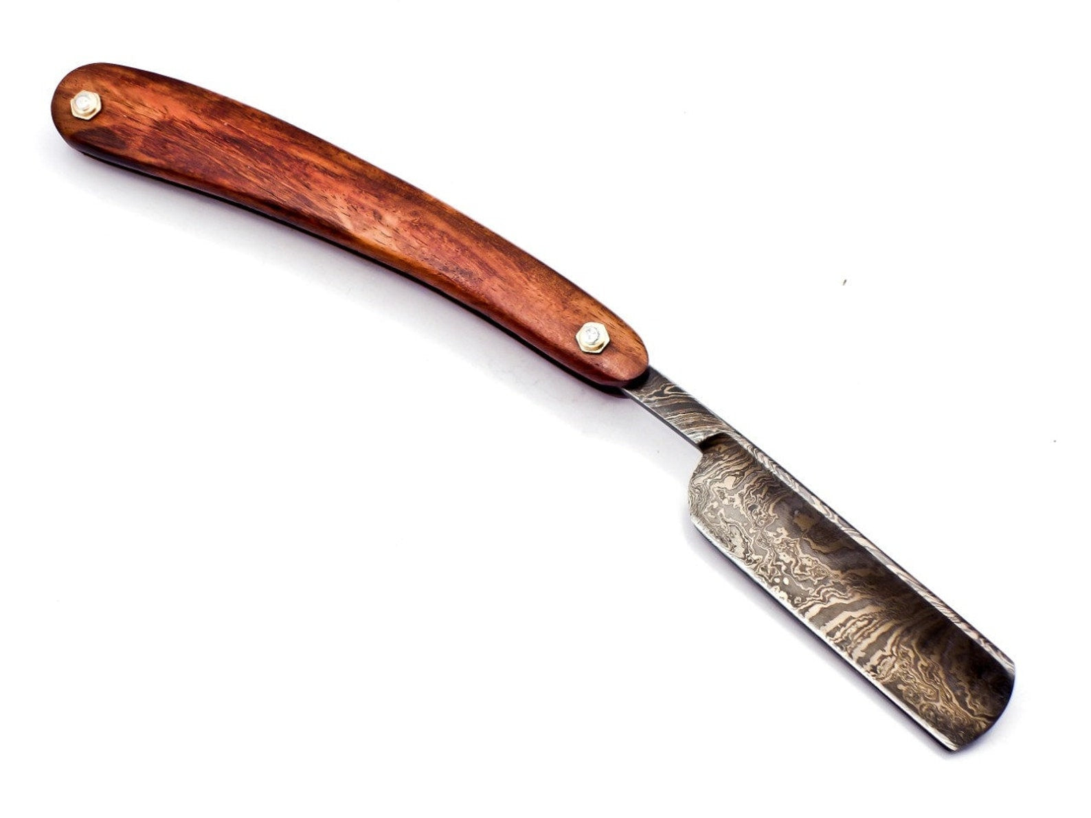 Personalized Damascus Folding Pocket Custom Blade Straight Razor very sharp with leather sheath