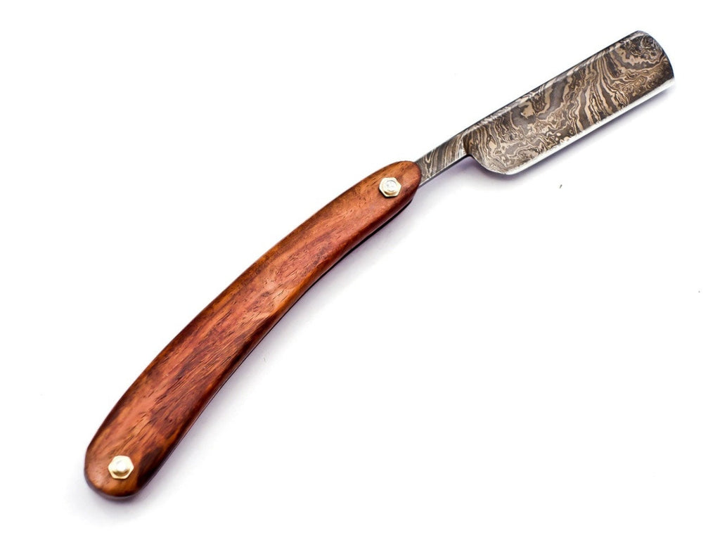 Personalized Damascus Folding Pocket Custom Blade Straight Razor very sharp with leather sheath