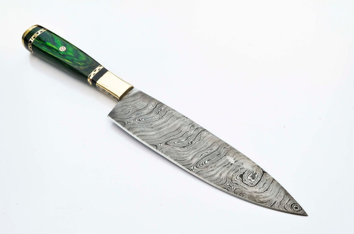Personalized 13" Damascus Chef Knife Vintage Knife Forged Steel Knife Perfect Gift Handcrafted Kitchen Assortment Handle made with Koa Wood