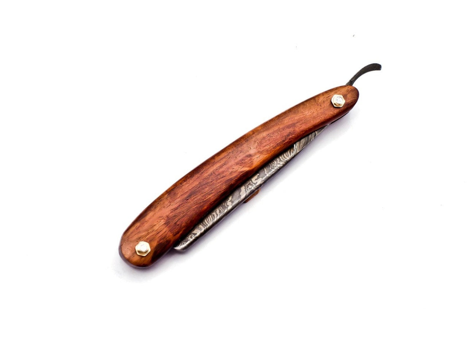 Personalized Damascus Folding Pocket Custom Blade Straight Razor very sharp with leather sheath