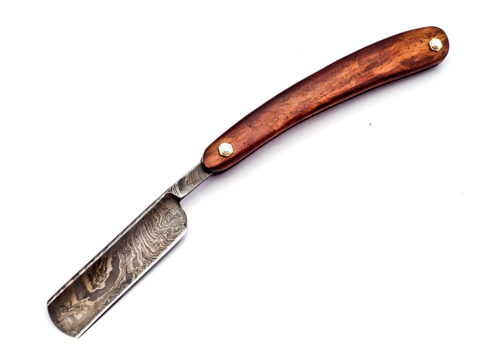 Personalized Damascus Folding Pocket Custom Blade Straight Razor very sharp with leather sheath
