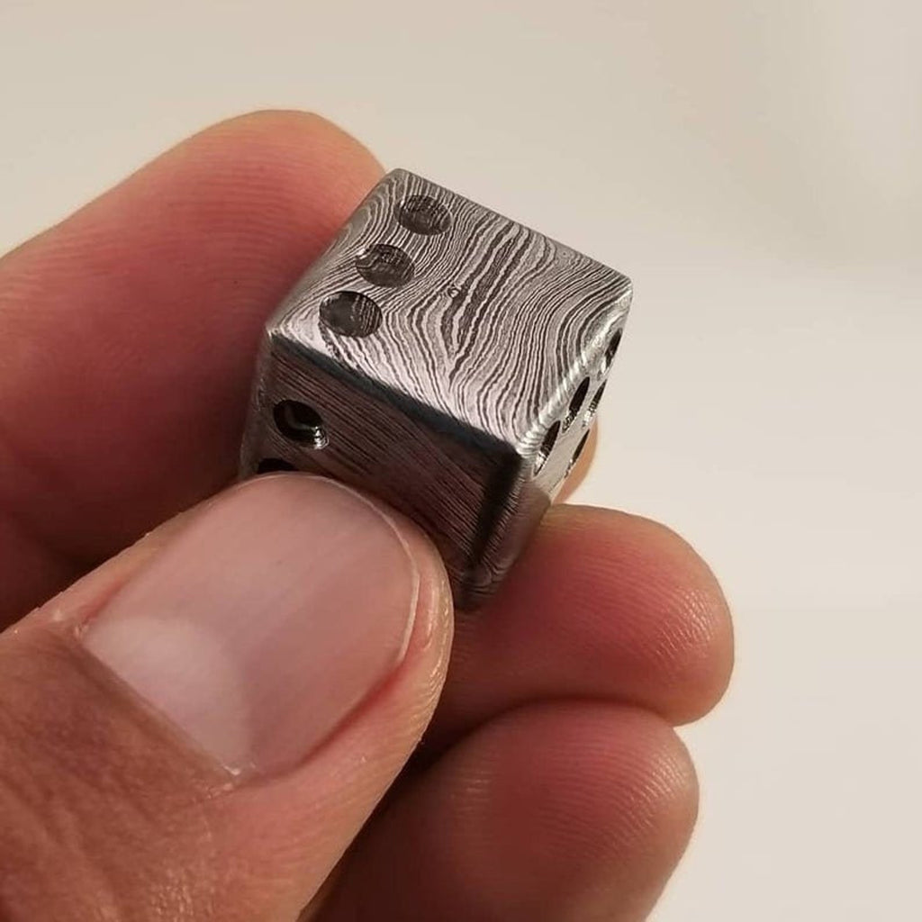 20MM Damascus Steel Dice, 25.85 Dollar per Die / Hand Forged Steel / Damascus Steel / Six Sided Iron / Game Dice / Larp / Gamer Gift
