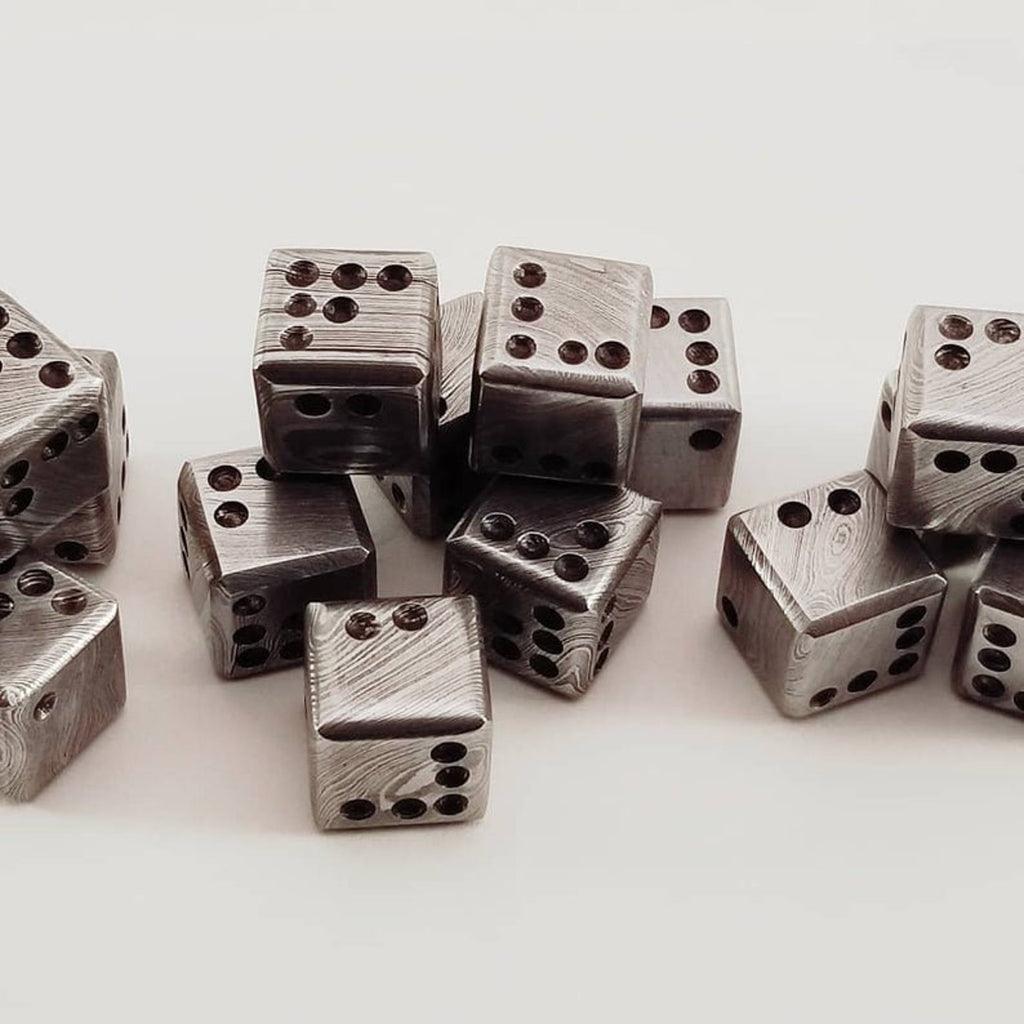 20MM Damascus Steel Dice, 25.85 Dollar per Die / Hand Forged Steel / Damascus Steel / Six Sided Iron / Game Dice / Larp / Gamer Gift