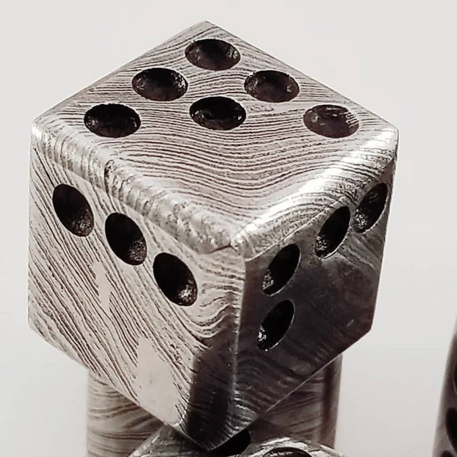 20MM Damascus Steel Dice, 25.85 Dollar per Die / Hand Forged Steel / Damascus Steel / Six Sided Iron / Game Dice / Larp / Gamer Gift