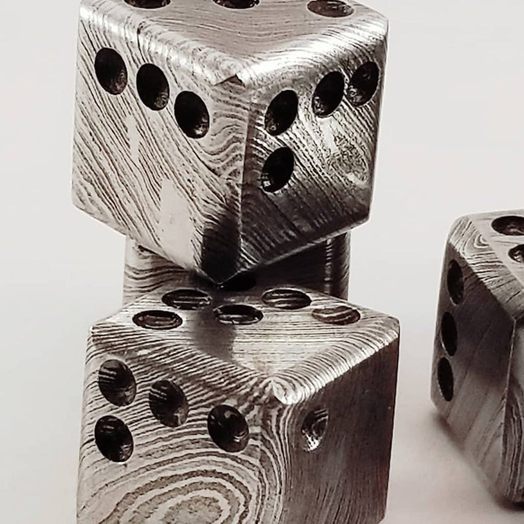 20MM Damascus Steel Dice, 25.85 Dollar per Die / Hand Forged Steel / Damascus Steel / Six Sided Iron / Game Dice / Larp / Gamer Gift