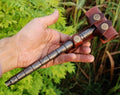 Personalized 9.8" Damascus Steel 4 Pound Real THOR Hammer Hand Forged Damascus Steel with leather sheath