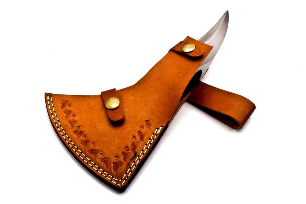 Personalized Custom Carban Steel Tomahawk Axe Viking Hunting CAMPING AXE with Leather Sheath