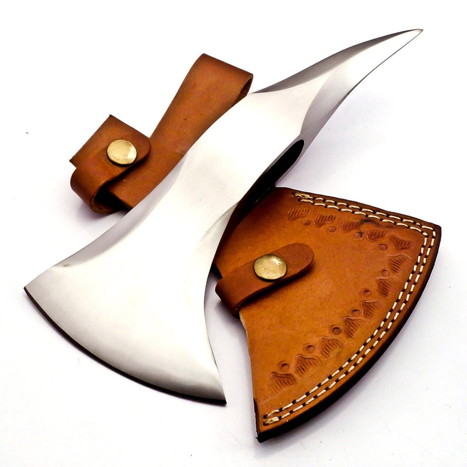 Personalized Custom Carban Steel Tomahawk Axe Viking Hunting CAMPING AXE with Leather Sheath
