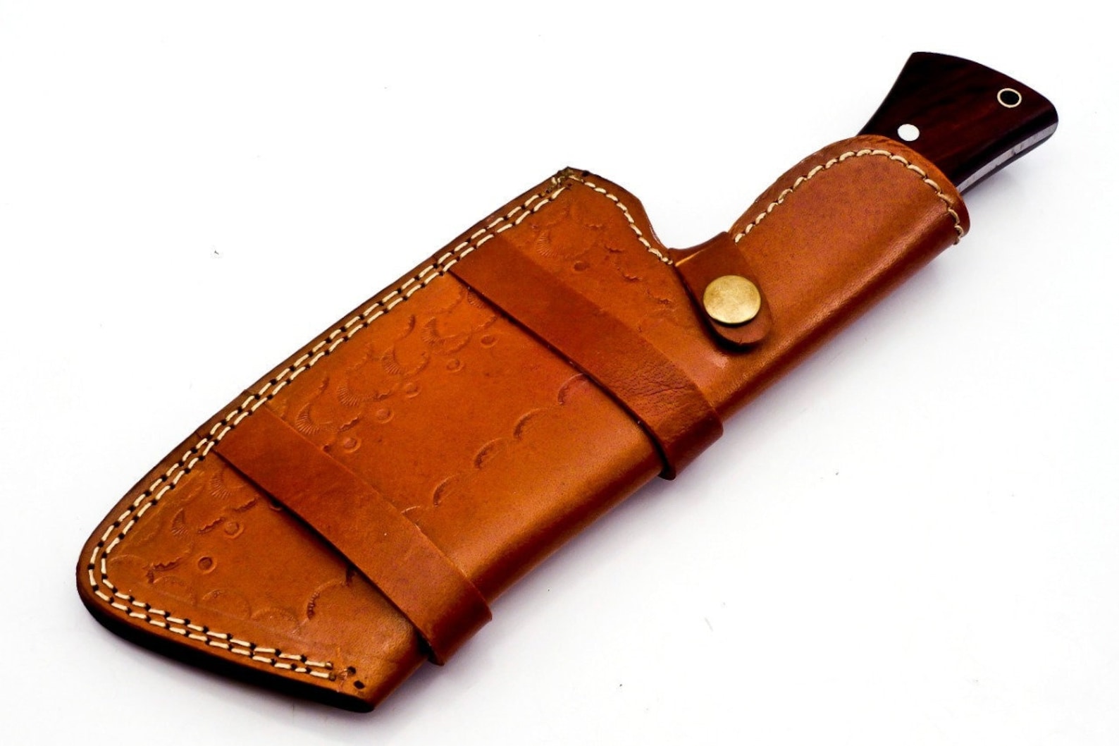 Personalized Damascus Steel Cleaver Chopper Chef Kitchen Knife Heavy Duty Damascus Handle Walnut Wood with Leather Sheath