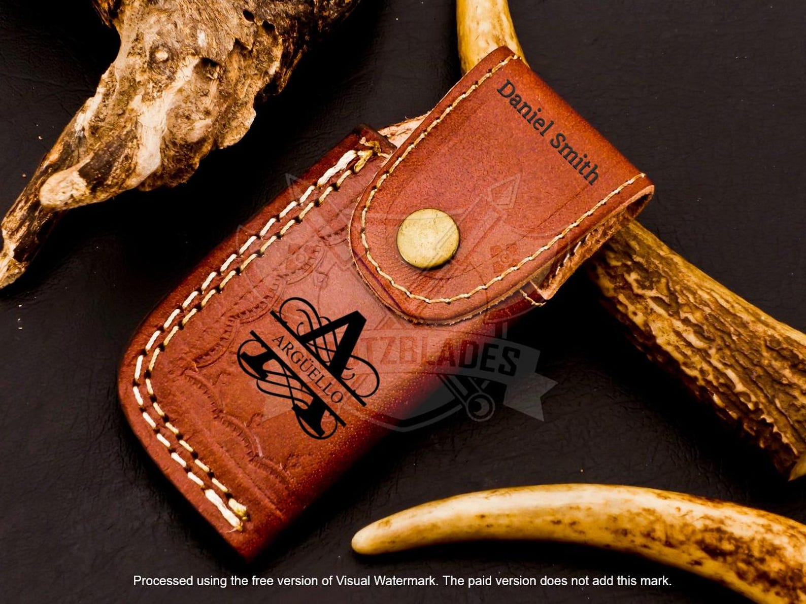 Handmade Damascus Pocket Knife Folding Knife comes with a knife sharpener, Gift For Groomsmen, Wedding Gift knife, Gift for Groom