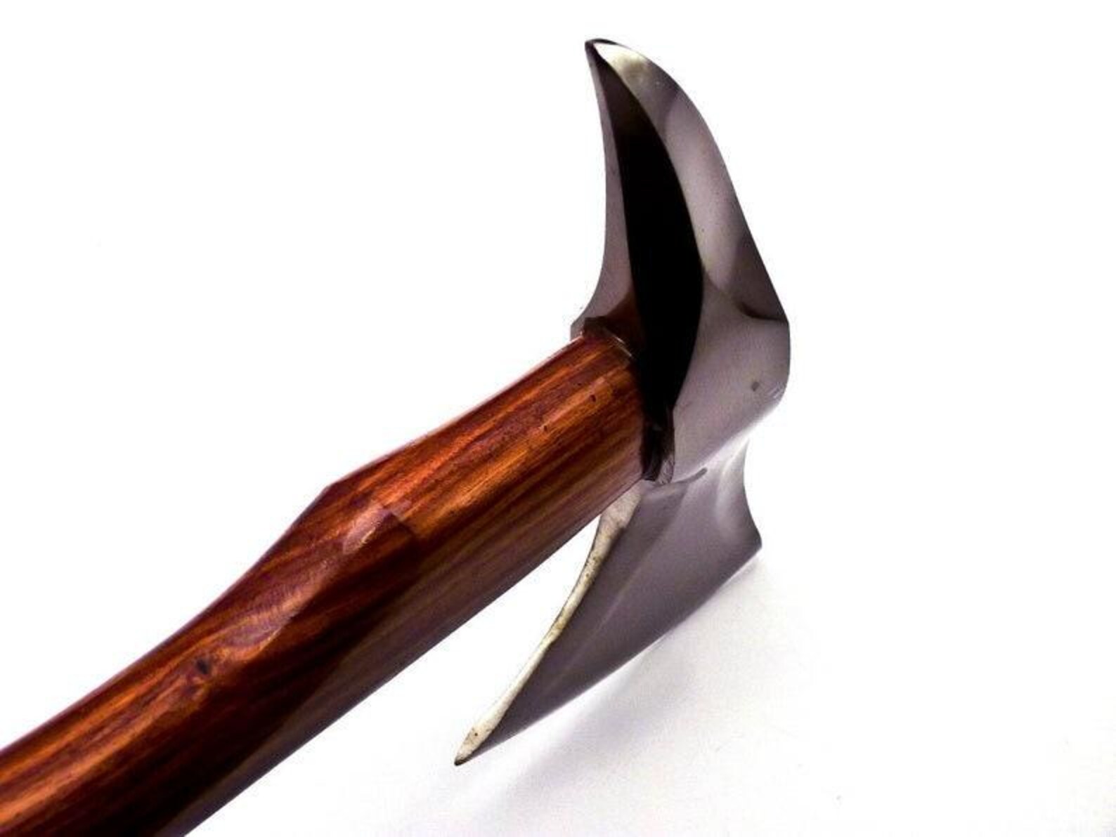 17.5" Custom Forged Carbon Steel Hunting Axe Fixed Blade with Beautiful Design on it Handle Wood With Leather Sheath