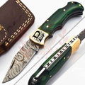 Handmade Damascus Pocket Knife Folding Knife comes with a knife sharpener, Gift For Groomsmen, Wedding Gift knife, Gift for Groom
