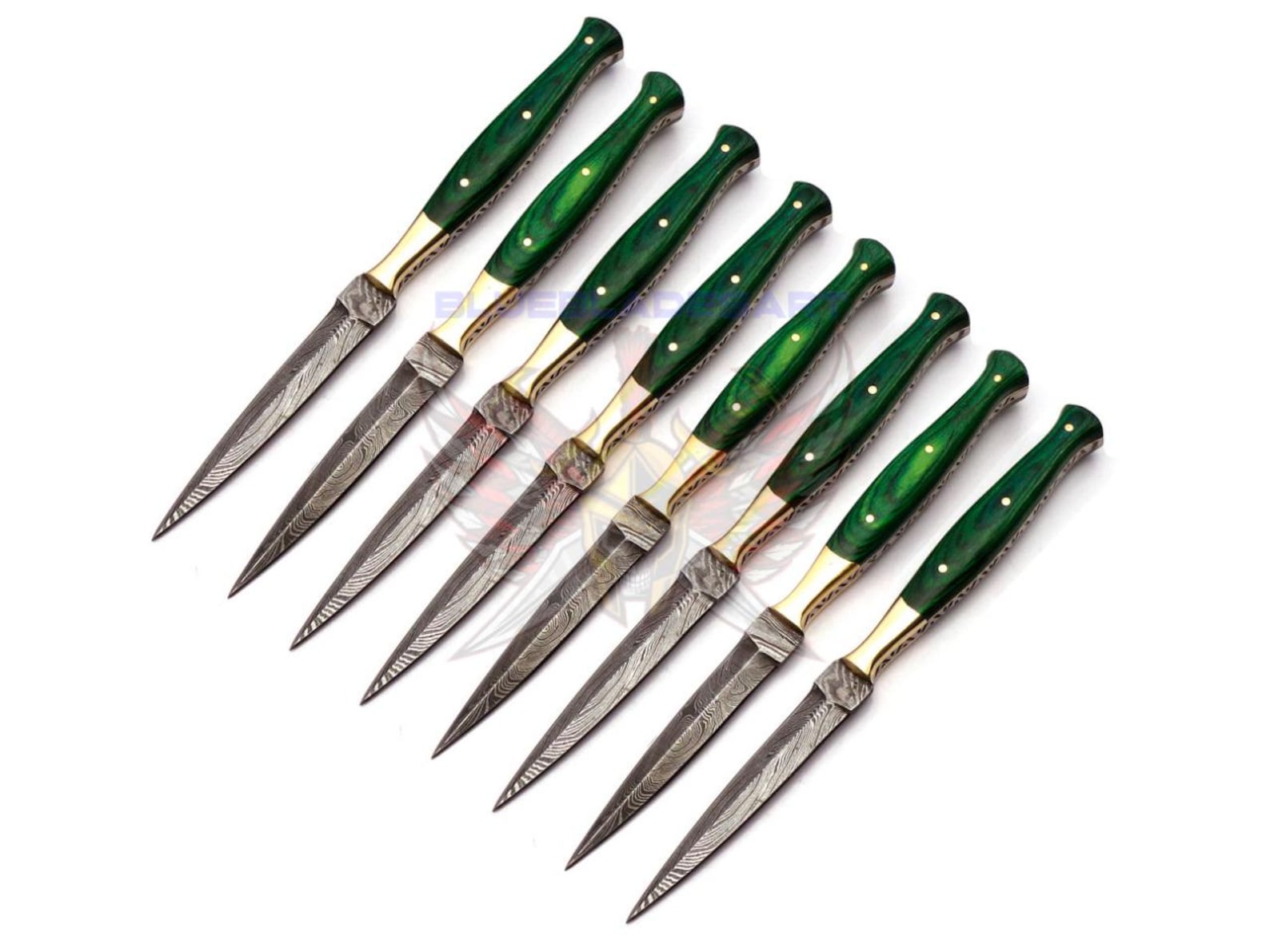 Personalized Set for Groomsmen Damascus Steel Hunting knife boot knife Handle made of Wood Weeding Gift