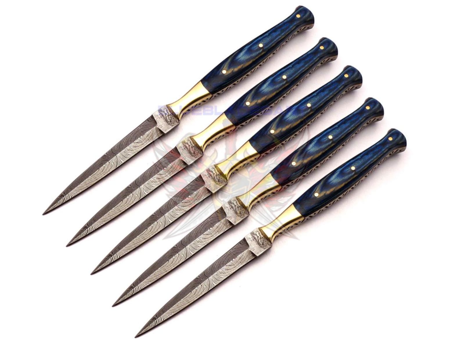 Personalized Set for Groomsmen Damascus Steel Hunting knife boot knife Handle made of Wood Weeding Gift