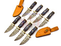 Personalized Set for Groomsmen Knives Damascus Steel Hunting knife Handle Tali Wood Groomsman gift for Wedding