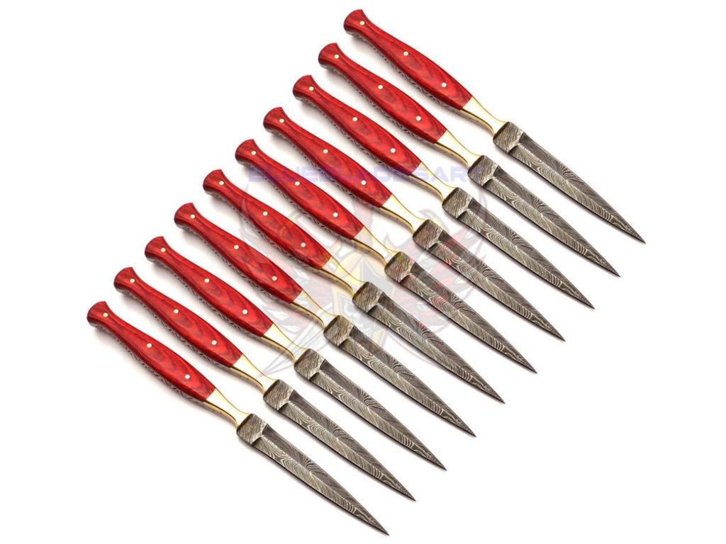 Personalized Set for Groomsmen Damascus Steel Hunting knife boot knife Handle made of Wood Weeding Gift