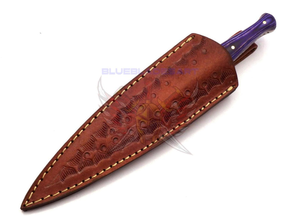 Personalized Set for Groomsmen Damascus Steel Hunting knife boot knife Handle made of Wood Weeding Gift
