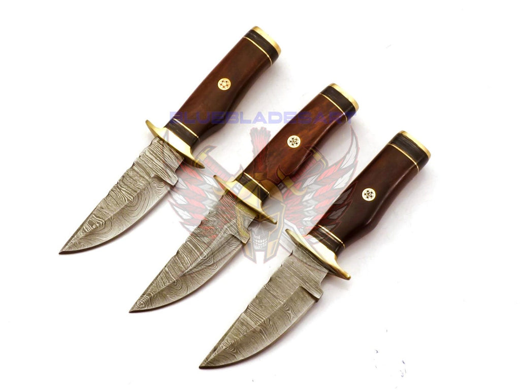 Personalized Set for Groomsmen Knives Damascus Steel Hunting knife Handle Tali Wood Groomsman gift for Wedding