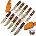 Personalized Set for Groomsmen Knives Damascus Steel Hunting knife Handle Tali Wood Groomsman gift for Wedding