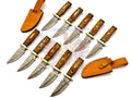 Personalized Set for Groomsmen Knives Damascus Steel Hunting knife Handle Tali Wood Groomsman gift for Wedding
