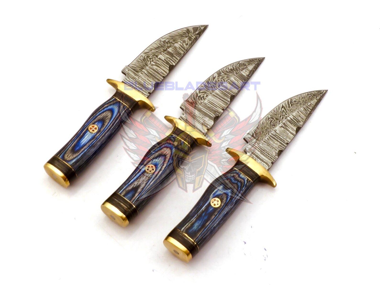 Personalized Set for Groomsmen Knives Damascus Steel Hunting knife Handle Tali Wood Groomsman gift for Wedding
