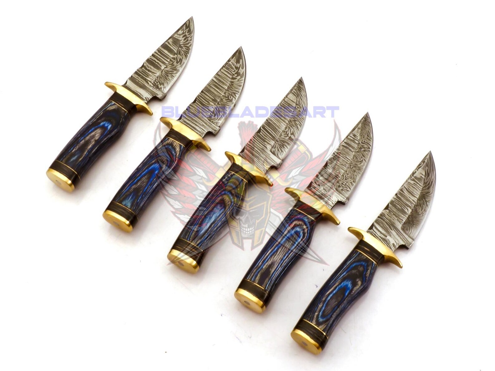 Personalized Set for Groomsmen Knives Damascus Steel Hunting knife Handle Tali Wood Groomsman gift for Wedding