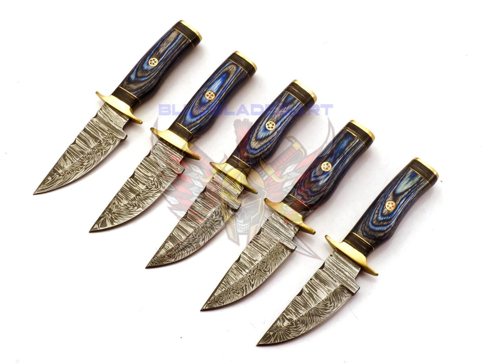 Personalized Set for Groomsmen Knives Damascus Steel Hunting knife Handle Tali Wood Groomsman gift for Wedding