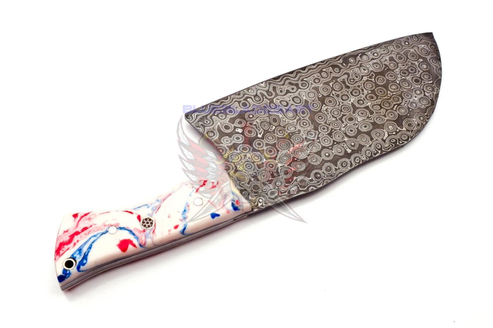 Personalized Carbon Steel Chef Kitchen Cleaver Knife Chef Knife Heavy Duty Handle Made of Resin with Leather Sheath