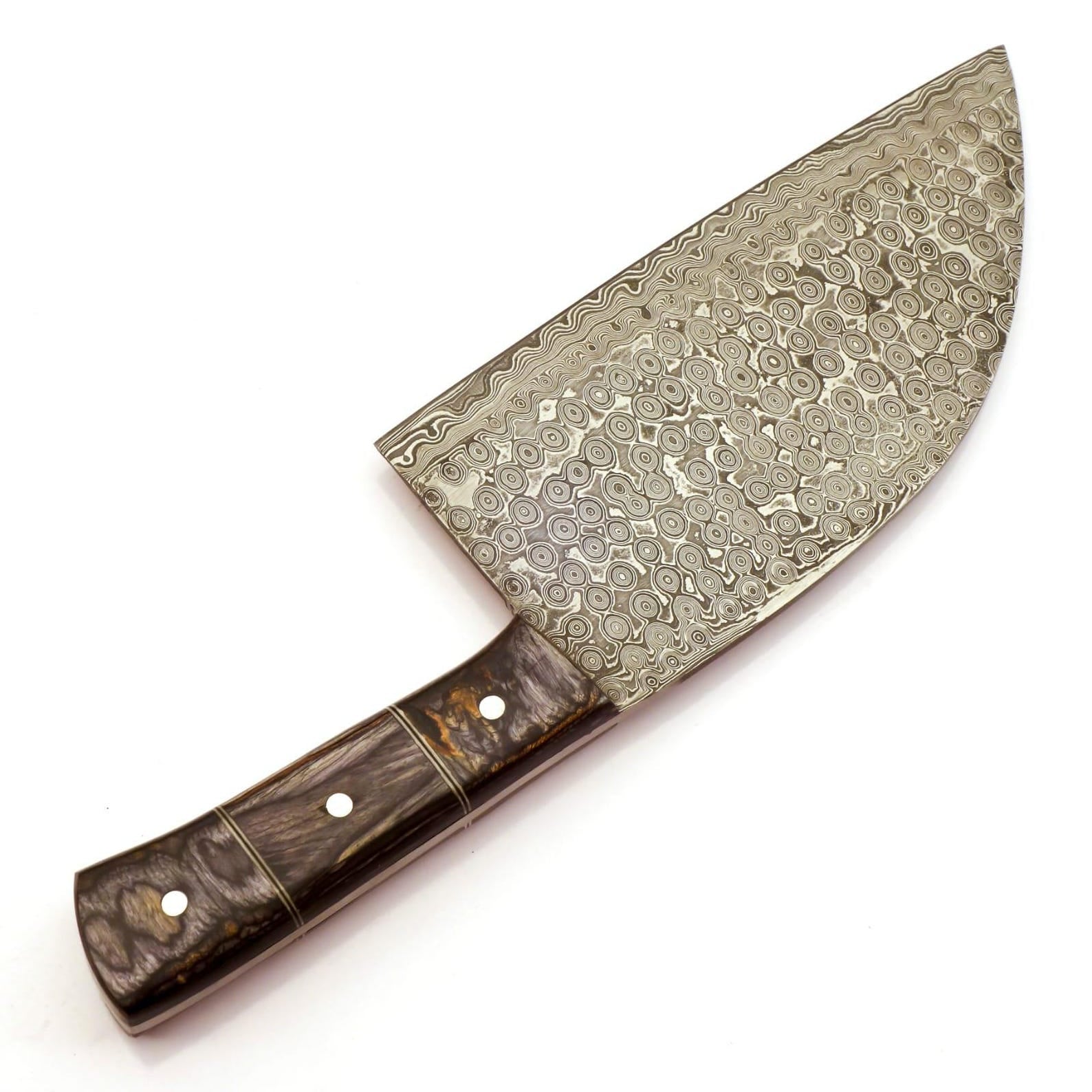 Personalized Damascus Steel Cleaver Chopper Chef Kitchen Knife Heavy Duty Damascus Handle Walnut Wood with Leather Sheath