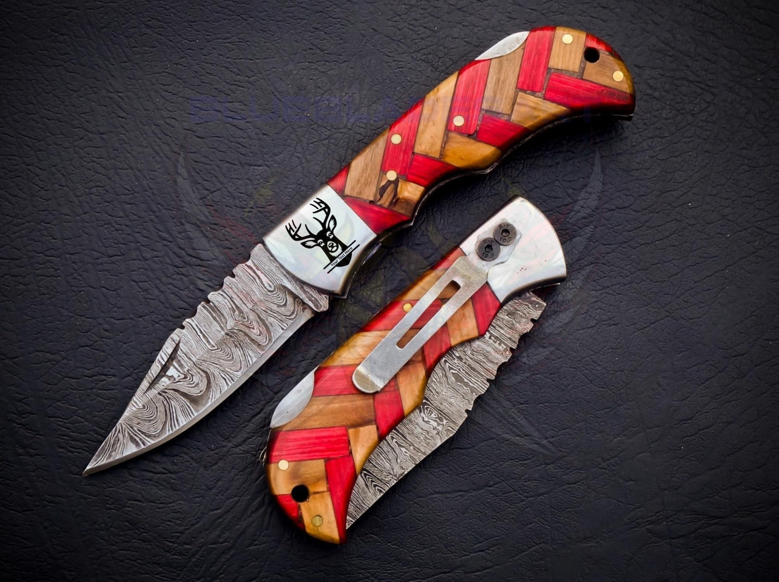 Handmade Damascus Pocket Knife Folding Knife comes with a knife sharpener, Gift For Groomsmen, Wedding Gift knife, Gift for Groom