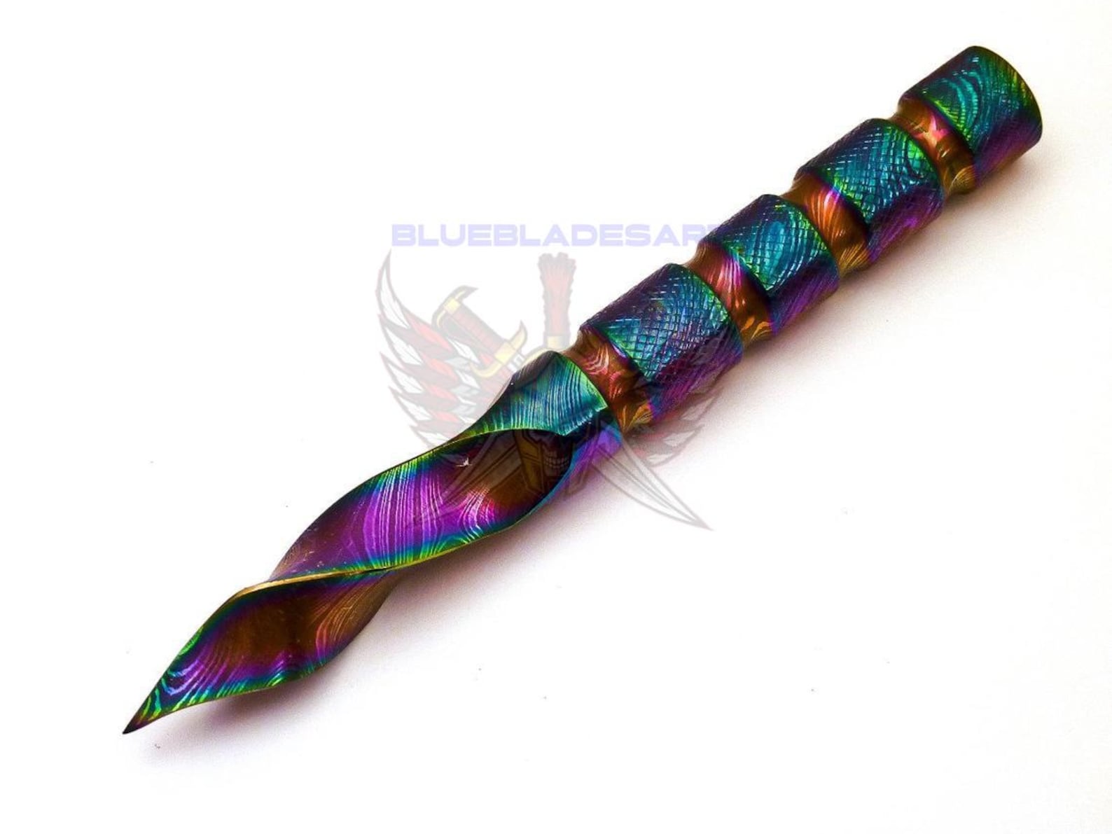 Personalized 6.5 inch Custom Forged Hunter Damascus Steel Tri Dagger Hand Forged Twisted Pattern Kris Dagger W Leather Cover