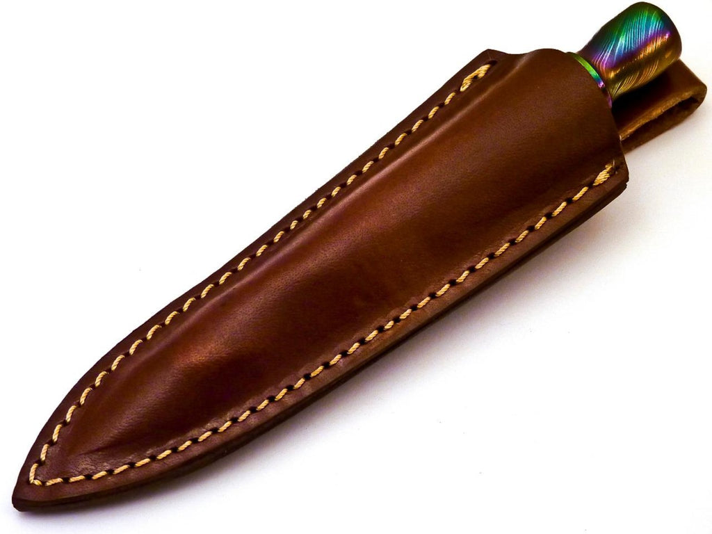 Personalized 6.5 inch Custom Forged Hunter Damascus Steel Tri Dagger Hand Forged Twisted Pattern Kris Dagger W Leather Cover