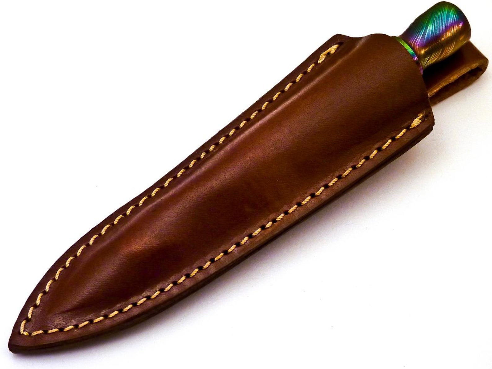 Personalized 6.5 inch Custom Forged Hunter Damascus Steel Tri Dagger Hand Forged Twisted Pattern Kris Dagger W Leather Cover