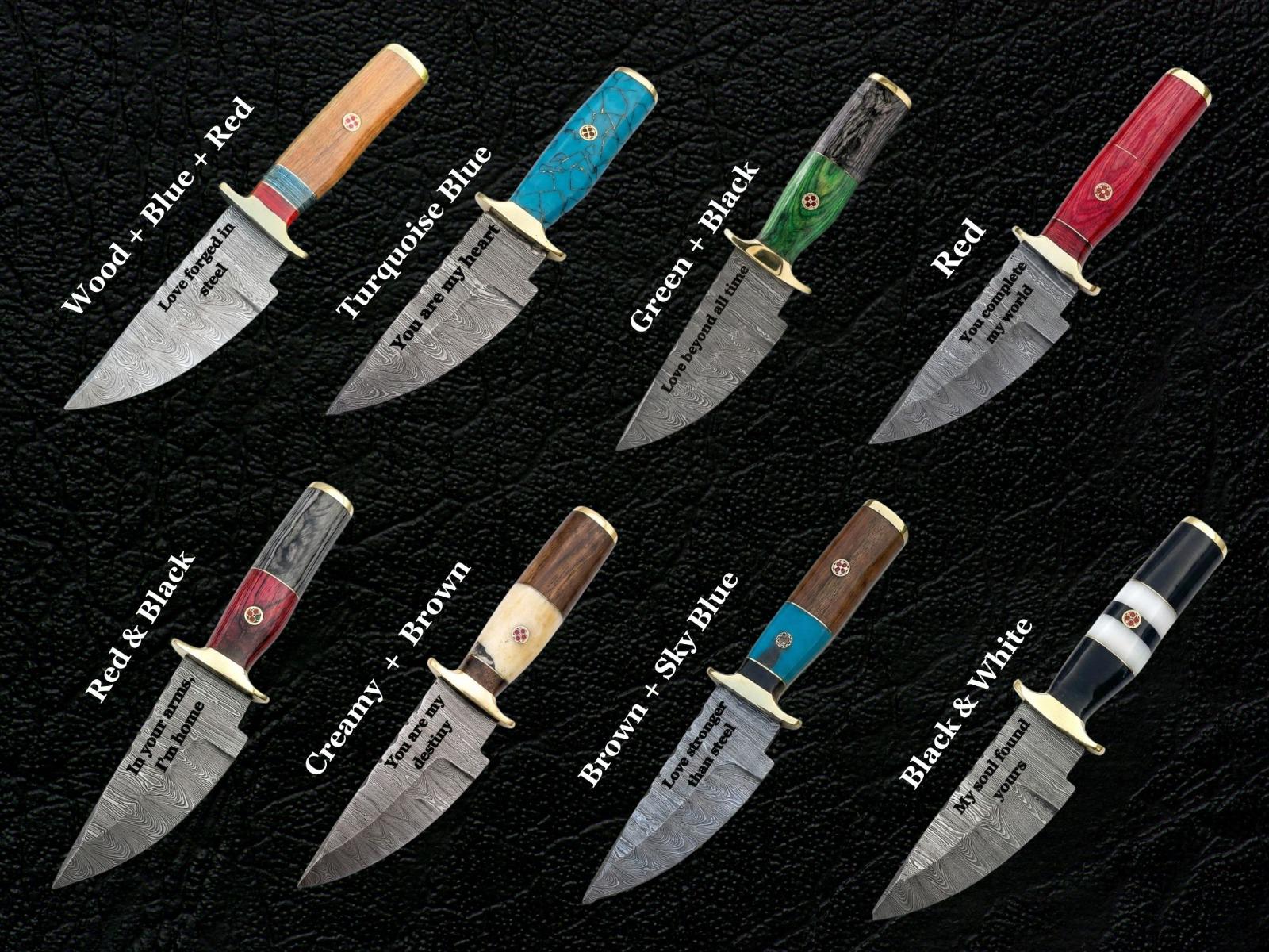 Handmade Bowie knife, Hunting knife, Damascus knife Elegant gift for his birthday & Anniversary gift for Husband boyfriend Father's Day gift