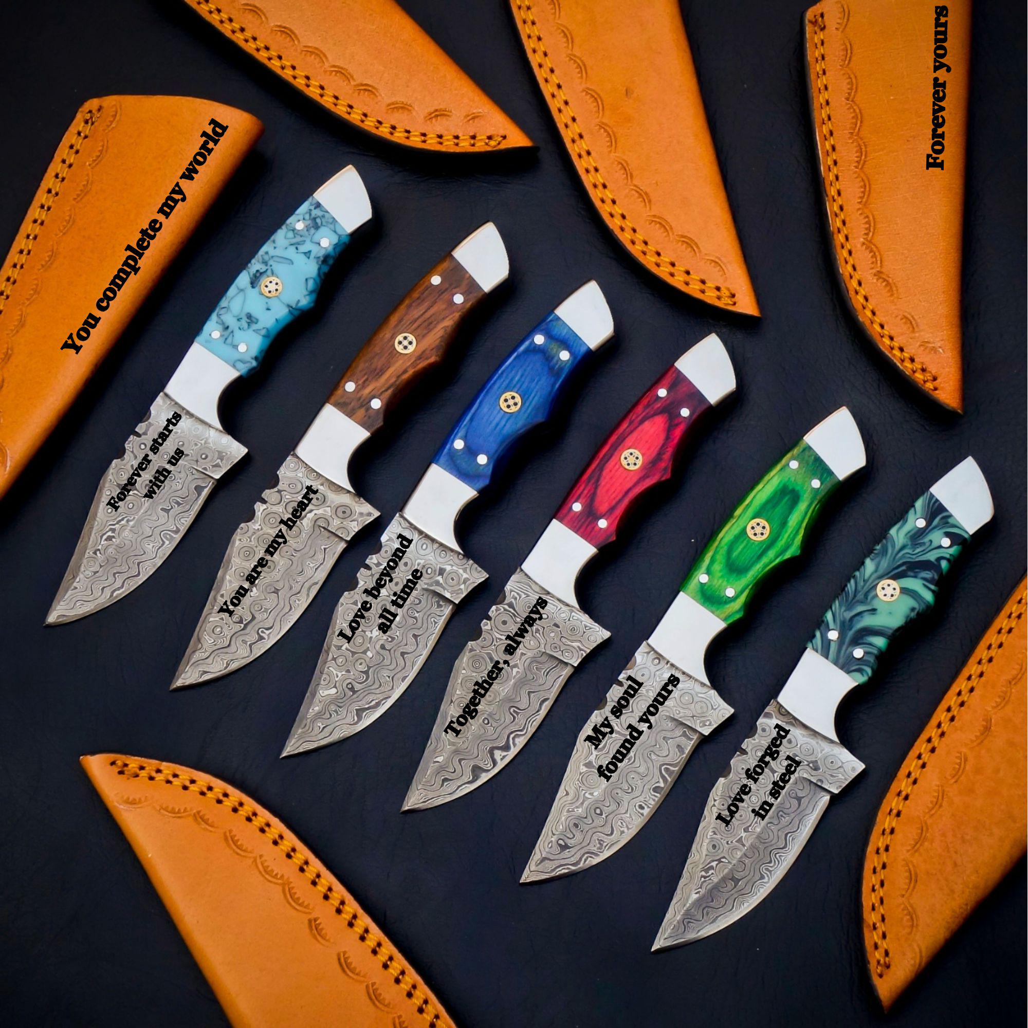 Personalization Handmade Damascus Steel Cowboy Knife, Special Occasion Gift, Anniversary gift for Husband, boyfriend, Father's Day gift