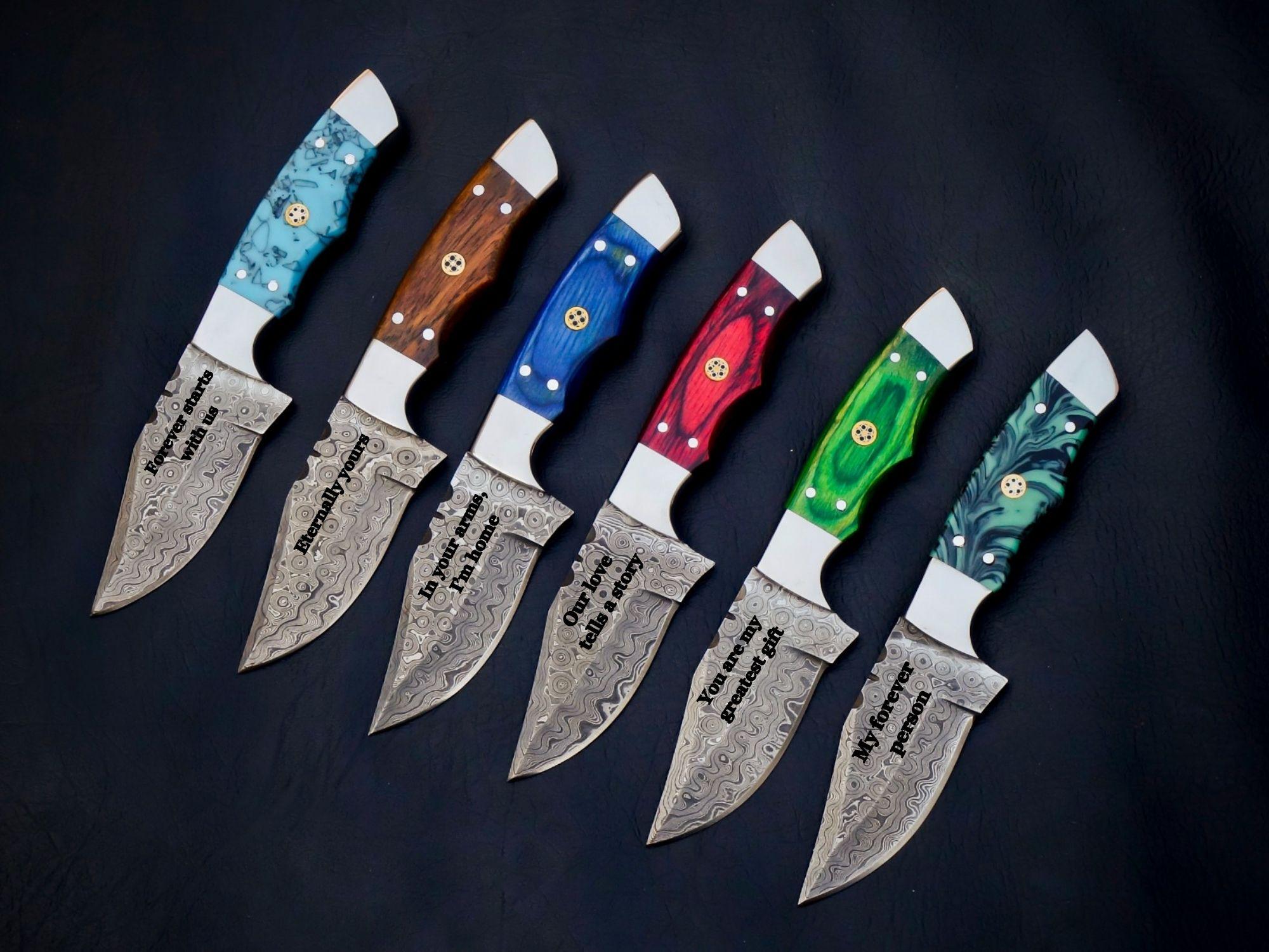 Personalization Handmade Damascus Steel Cowboy Knife, Special Occasion Gift, Anniversary gift for Husband, boyfriend, Father's Day gift