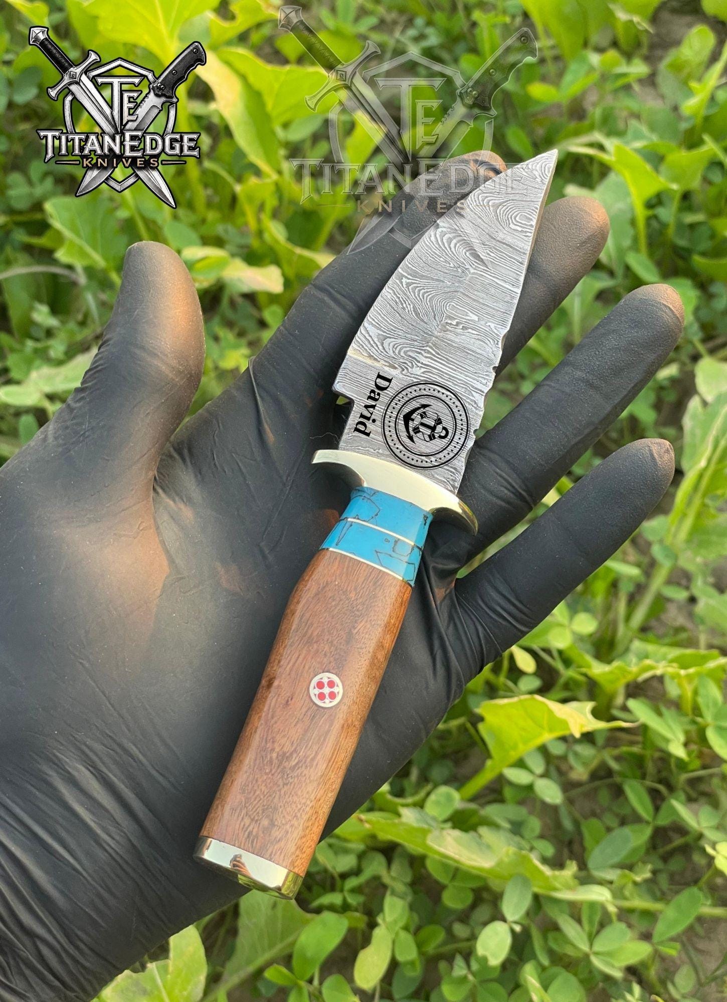 Personalized Handmade Damascus Steel Knife Army Gift knife Wood Handle, Groomsmen Gifts, Anniversary Gifts for Husband