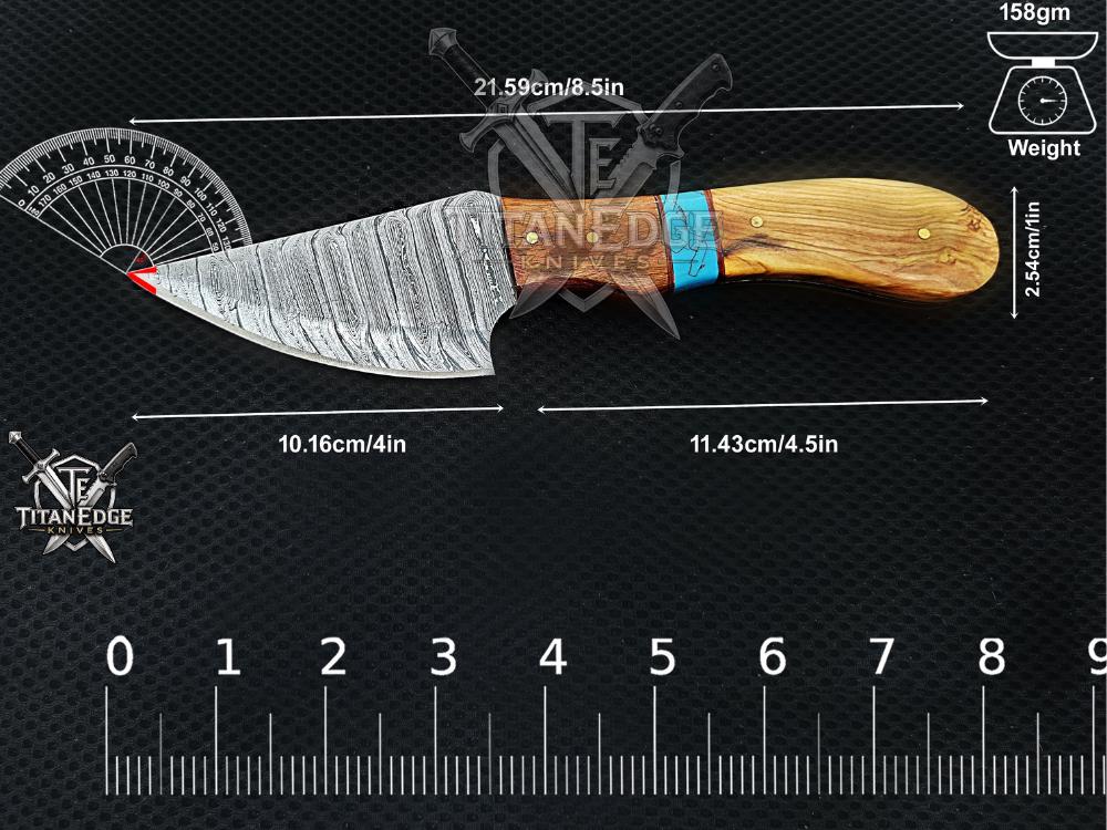Personalized Handmade Damascus Steel Bowie Knife Hunting Knife: Forged Camping Knife, Gift for Groomsmen With Leather Sheath